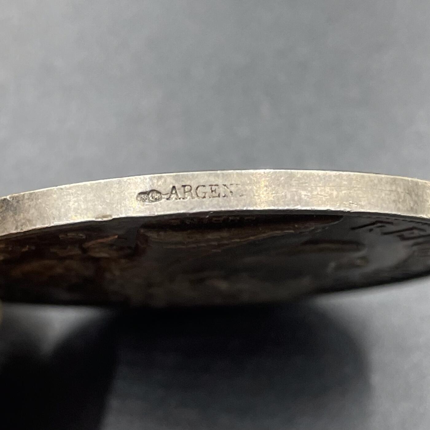 「木头集藏」章牌专场-第67场 Oudiné～法国战争部射击银章 ，直径：50mm，65 g，边铭：丰饶角 ARGENT，19世纪末期铸造发行。