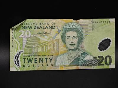 【淘币小摊】实时拍第八百五十六拍   无佣金福利纸币场   满百包邮可预留二周 每周一统一发货   - 新西兰20元塑料钞【有折】