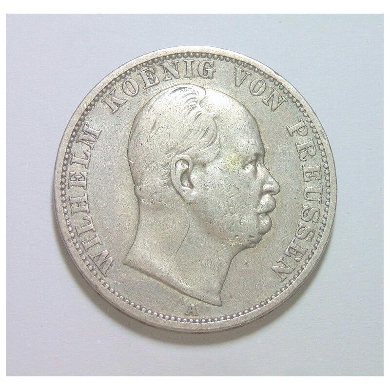 【银】德国普鲁士1871年 威廉一世洋葱头1泰勒银币 极美品