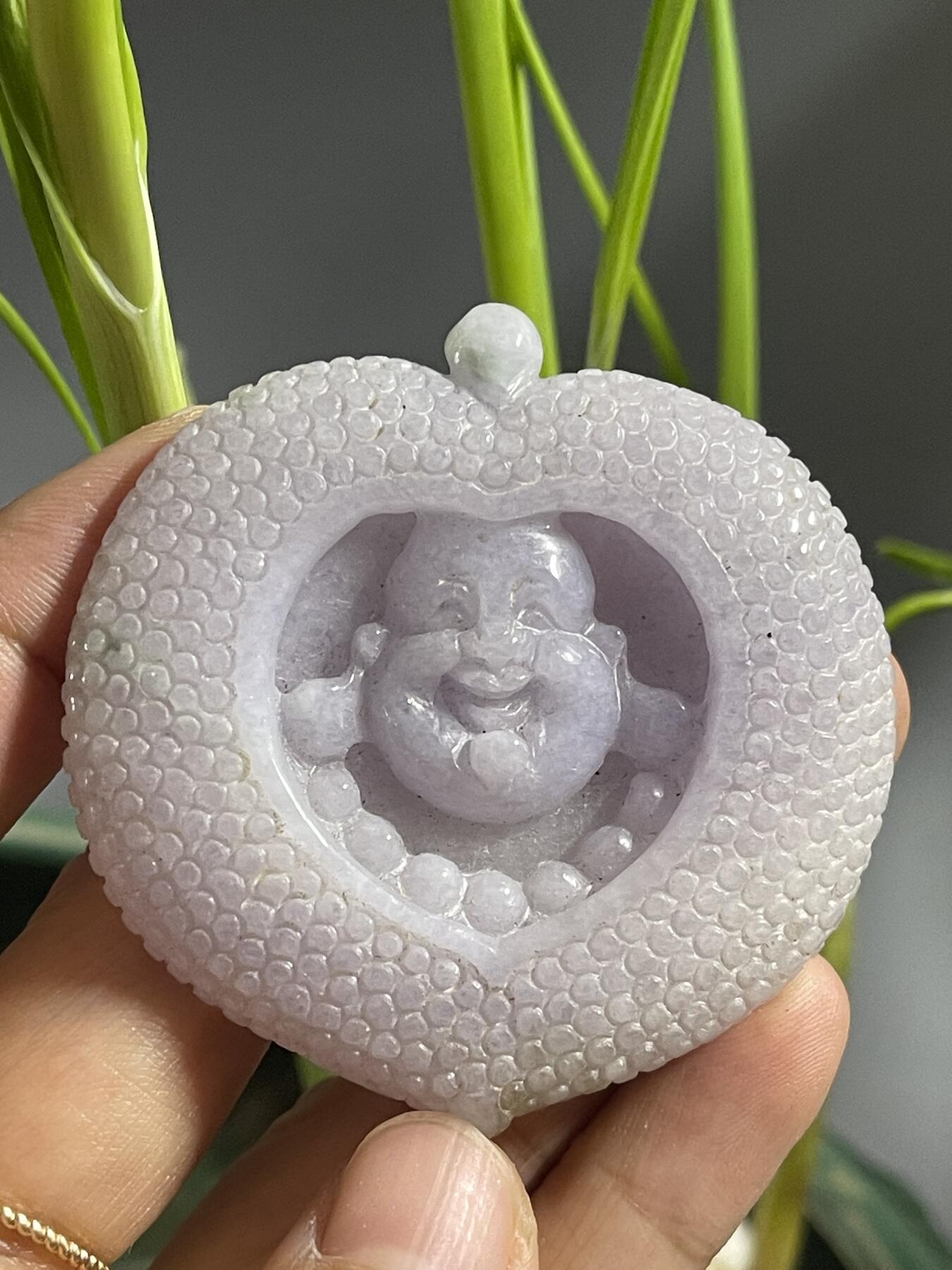 喵了个咪的第二期玉器杂项拍卖 翡翠紫罗兰弥勒佛