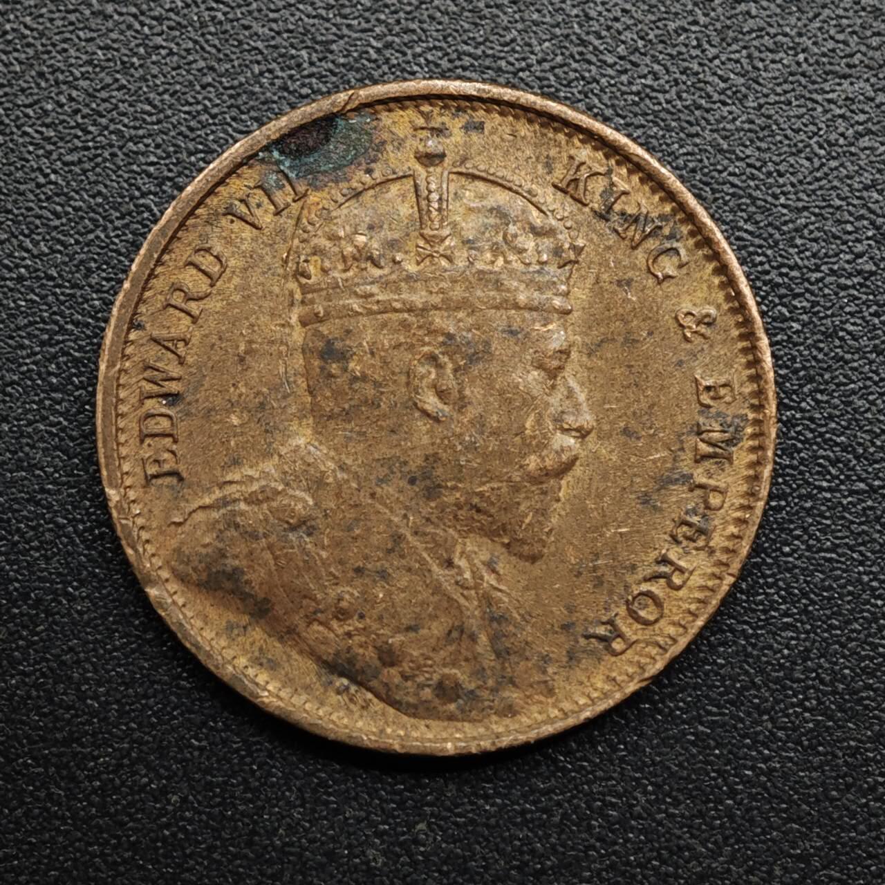 【淘币小摊】限时拍第八百五十七拍  老铜币场  满百包邮可预留两周  周一统一发货  英属锡兰1906年爱德华七世1/2分铜币