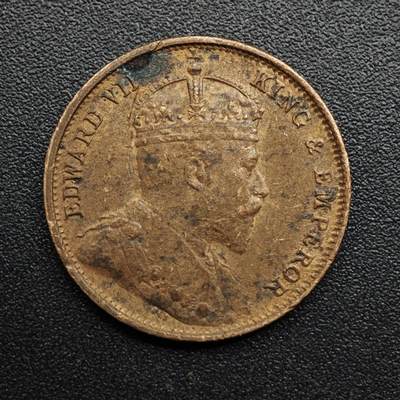 【淘币小摊】限时拍第八百五十七拍  老铜币场  满百包邮可预留两周  周一统一发货  - 英属锡兰1906年爱德华七世1/2分铜币