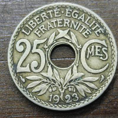 【铜匠收藏】★第142★散币专场 不寄存，30包邮。不满30元，支付5元运费。《接受代拍 代送NGC评级》 - 92【无寄存】法国 1923年 25分