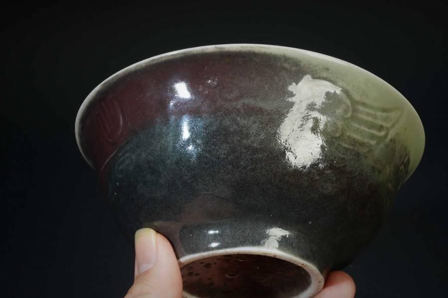 上海都达杂项专场十二（全场包邮】 红釉斗笠碗83-58