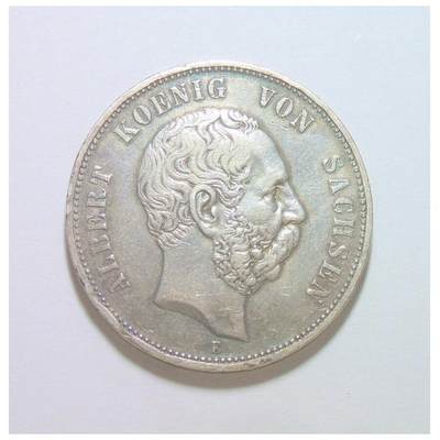 【银】德国萨克森1900年 阿尔伯特5马克大银币 爽品 - 【银】德国萨克森1900年 阿尔伯特5马克大银币 爽品