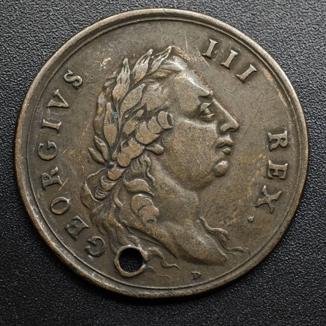 【淘币小摊】限时拍第八百五十七拍  老铜币场  满百包邮可预留两周  周一统一发货  英国1789年乔治三世访问朴茨茅斯铜章便士型