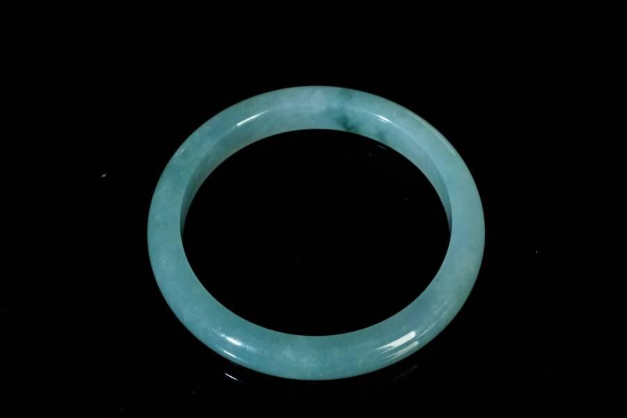 上海都达杂项专场十二（全场包邮】 天然冰晴种飘花翡翠（A货）手镯89-6