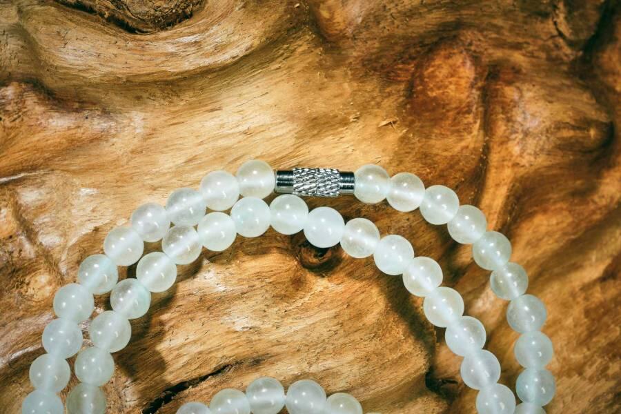 上海都达杂项专场十二（全场包邮】 天然白冰翡翠（A货）项链89-7