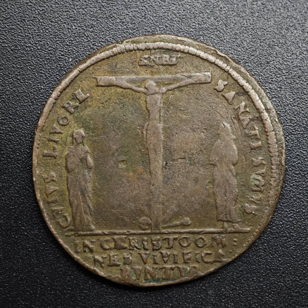 【淘币小摊】限时拍第八百五十七拍  老铜币场  满百包邮可预留两周  周一统一发货  耶稣受难 亚当夏娃宗教纪念铜章