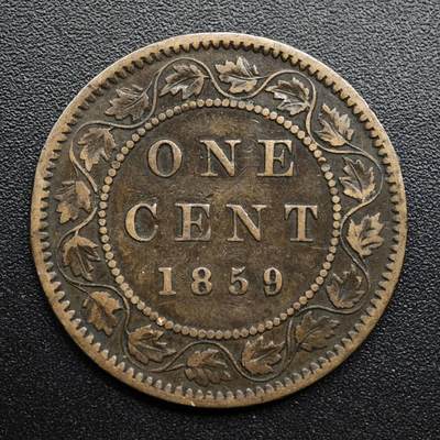 【淘币小摊】限时拍第八百五十七拍  老铜币场  满百包邮可预留两周  周一统一发货  - 加拿大1859年维多利亚一分铜币