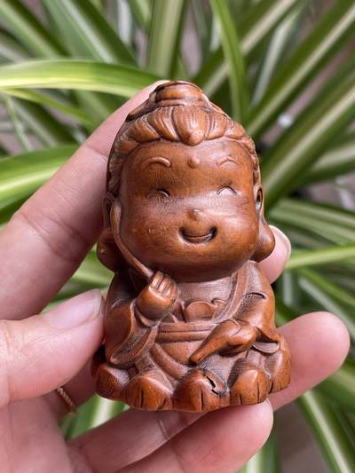 喵了个咪的第三期木器杂项小摆件拍卖 - 黄杨木Q版观音