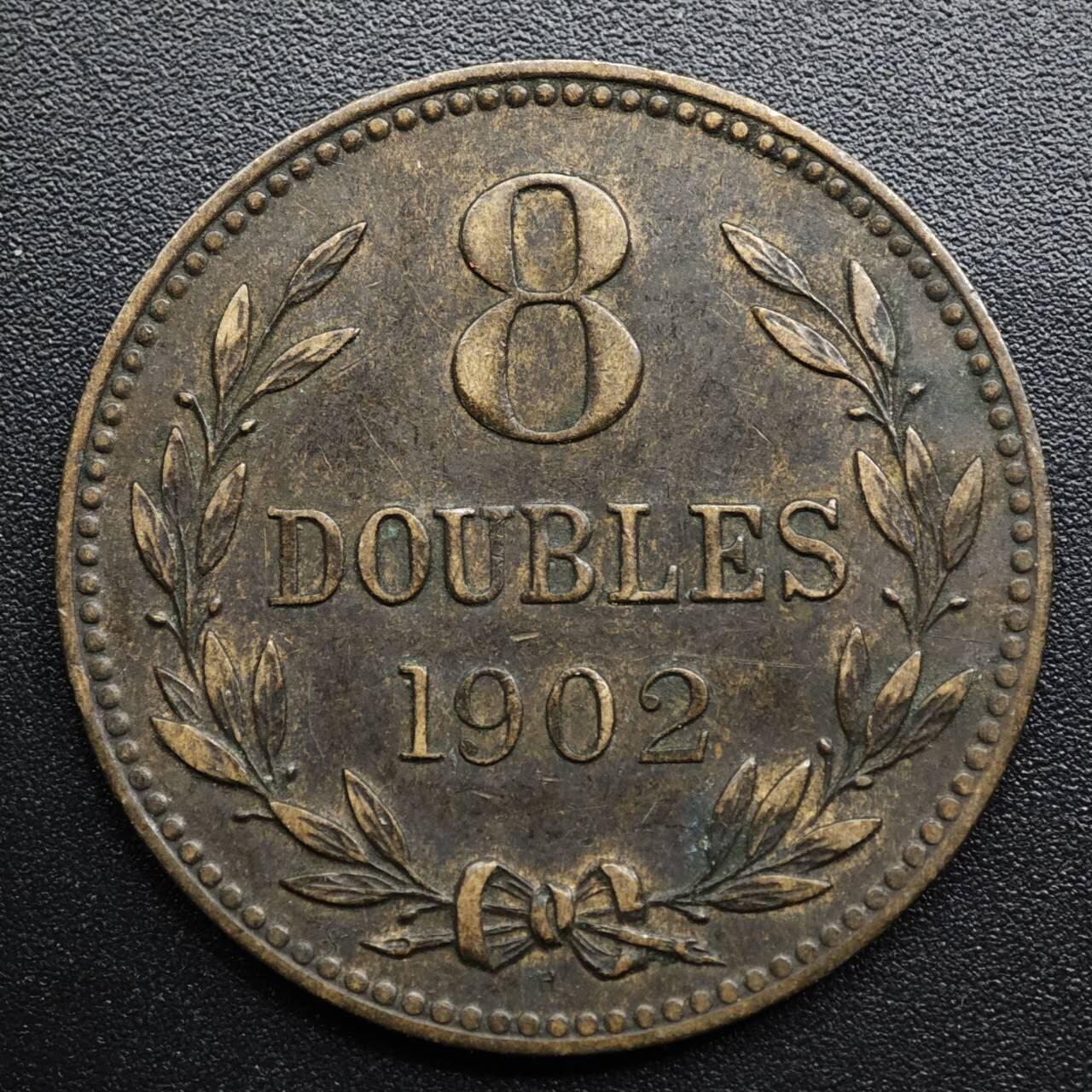 【淘币小摊】限时拍第八百五十七拍  老铜币场  满百包邮可预留两周  周一统一发货  根西岛1902年8道布铜币