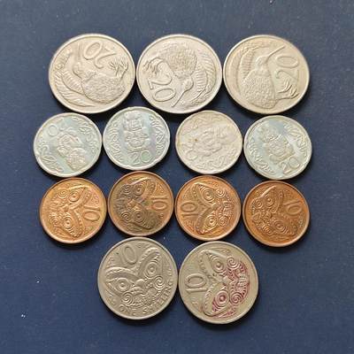 【全场包邮】纯粹捡漏拍498场-持续更新中 - 新西兰各年份散币13枚一组