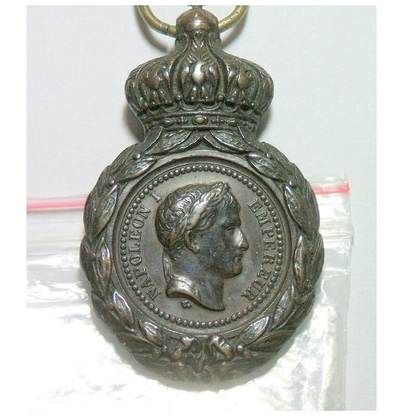 法国1821年 拿破仑金叶冠 高浮雕精制大铜章 带皇冠 32×40MM - 法国1821年 拿破仑金叶冠 高浮雕精制大铜章 带皇冠 32×40MM