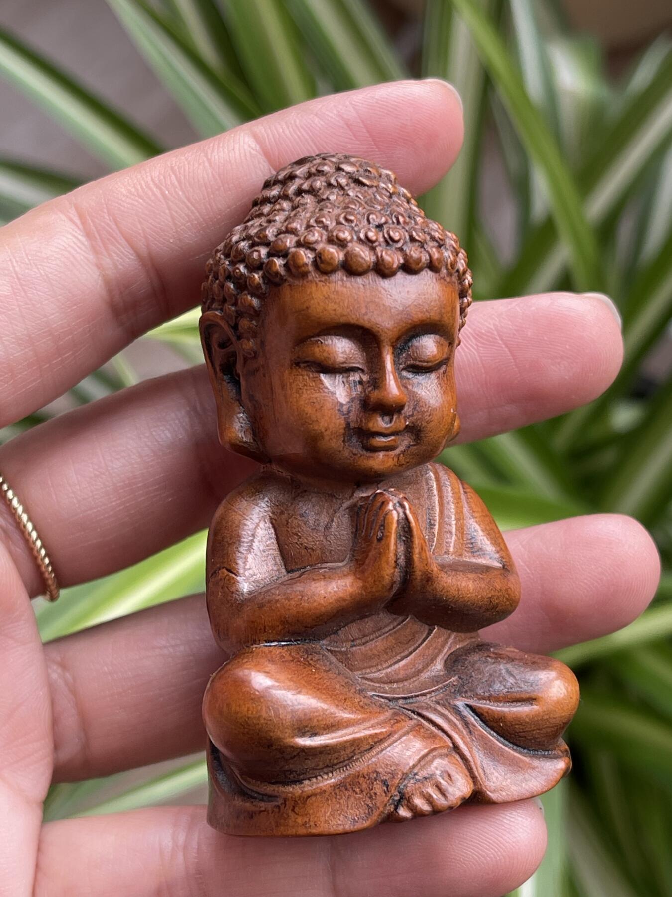 喵了个咪的第三期木器杂项小摆件拍卖 黄杨木佛