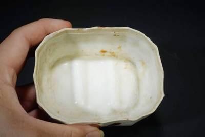 上海都达杂项专场90【全场包邮】  粉彩花卉香皂盒83-56