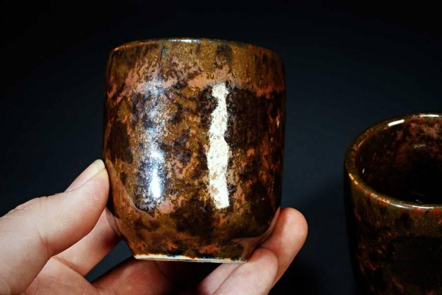 上海都达杂项专场十二（全场包邮】 陨石杯子一对89-4