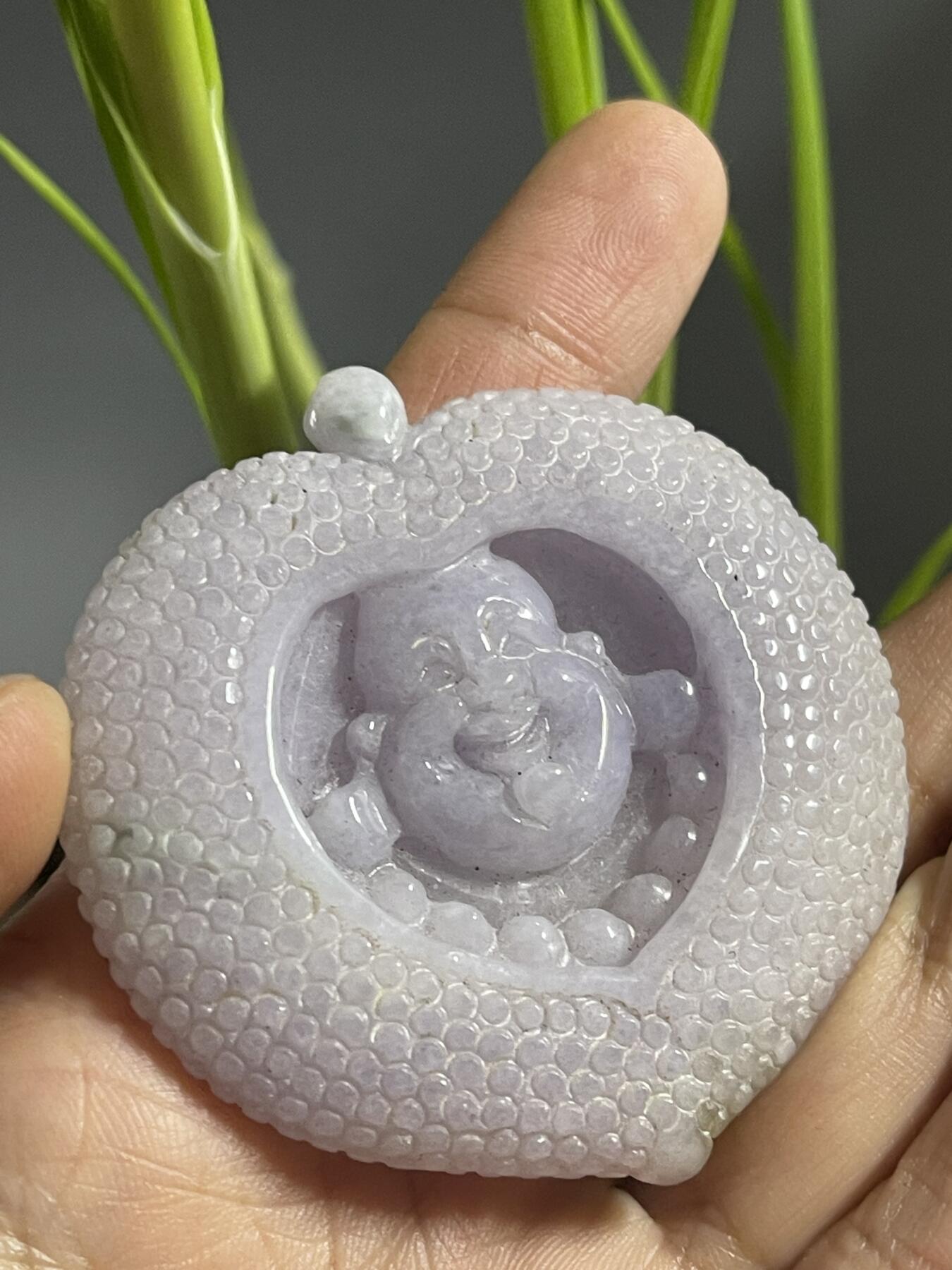 喵了个咪的第二期玉器杂项拍卖 翡翠紫罗兰弥勒佛