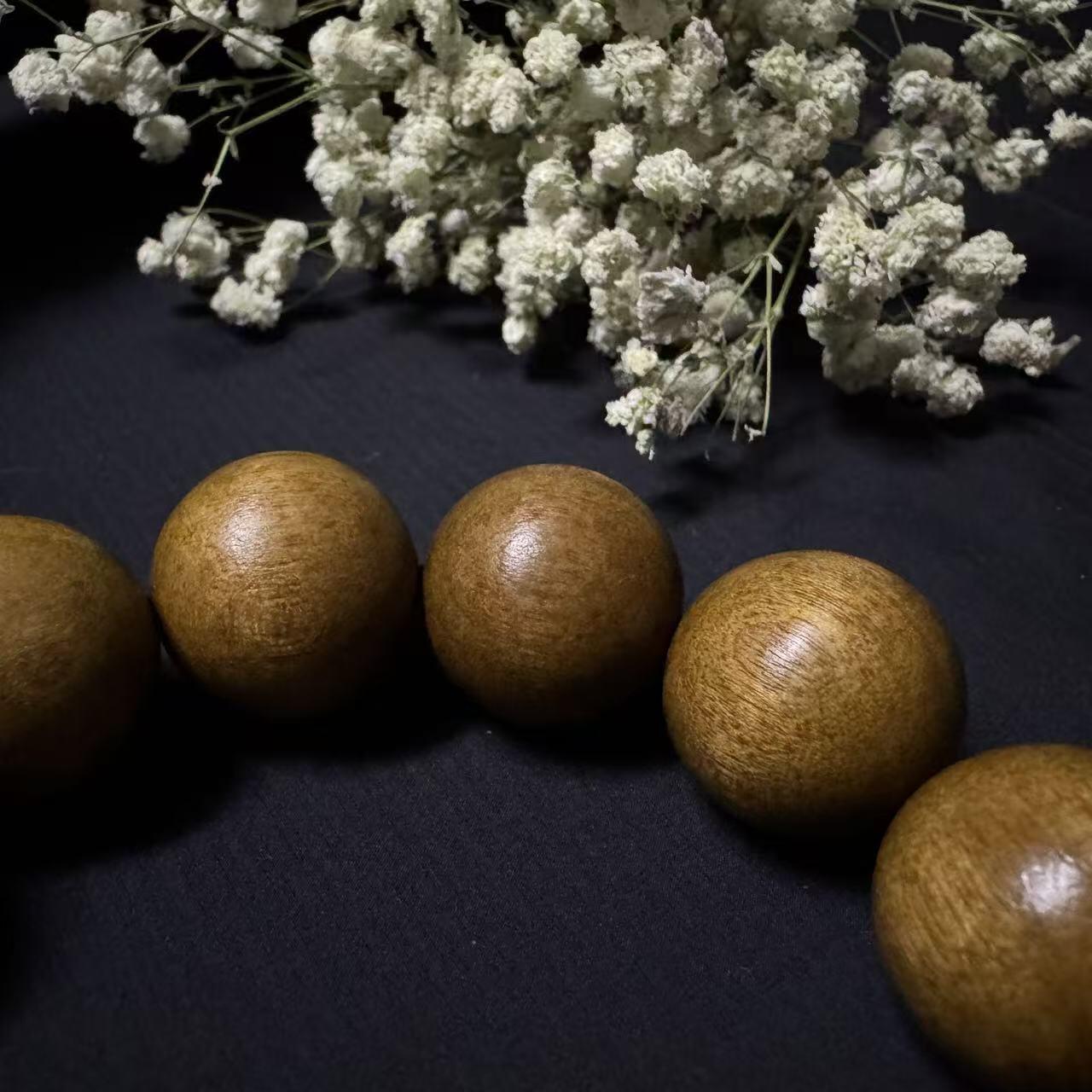 零元拍：金丝楠圆珠珠手串，20MM 金丝满满，满手留香