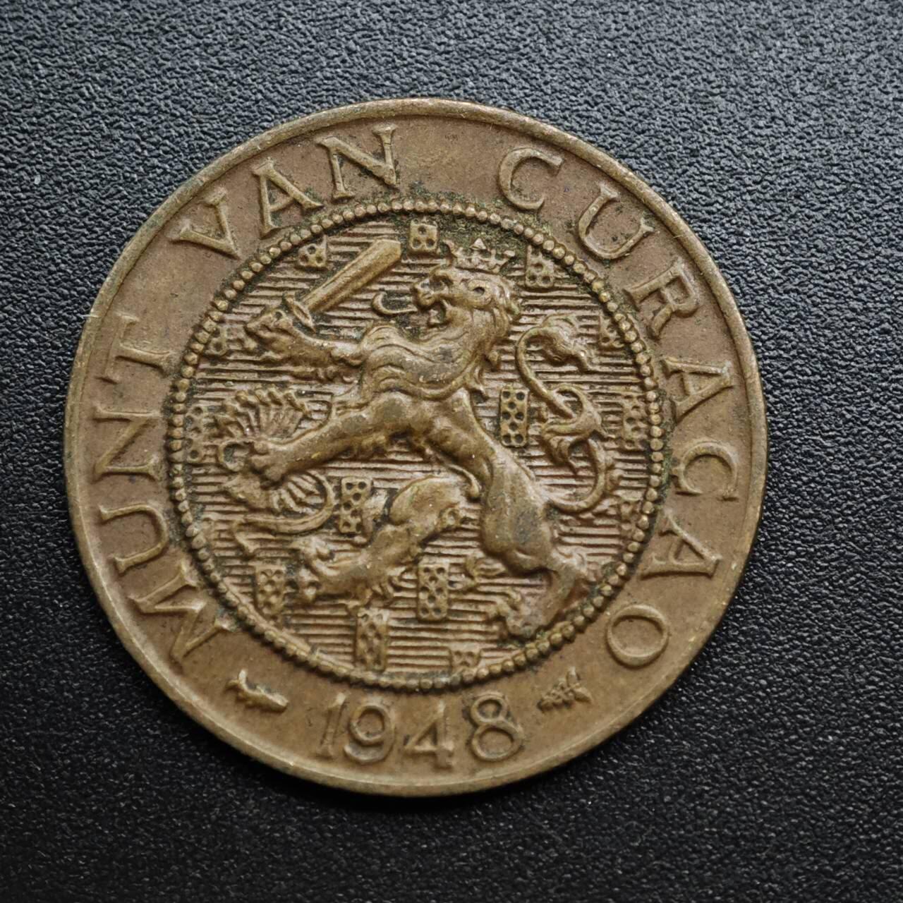 【淘币小摊】限时拍第八百五十七拍  老铜币场  满百包邮可预留两周  周一统一发货  荷属库拉索1948年2.5分铜币