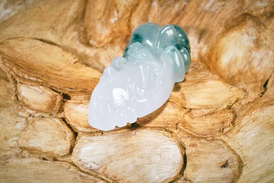 上海都达杂项专场十二（全场包邮】 天然冰飘花翡翠（A货）精雕《多子多福》挂件89-14