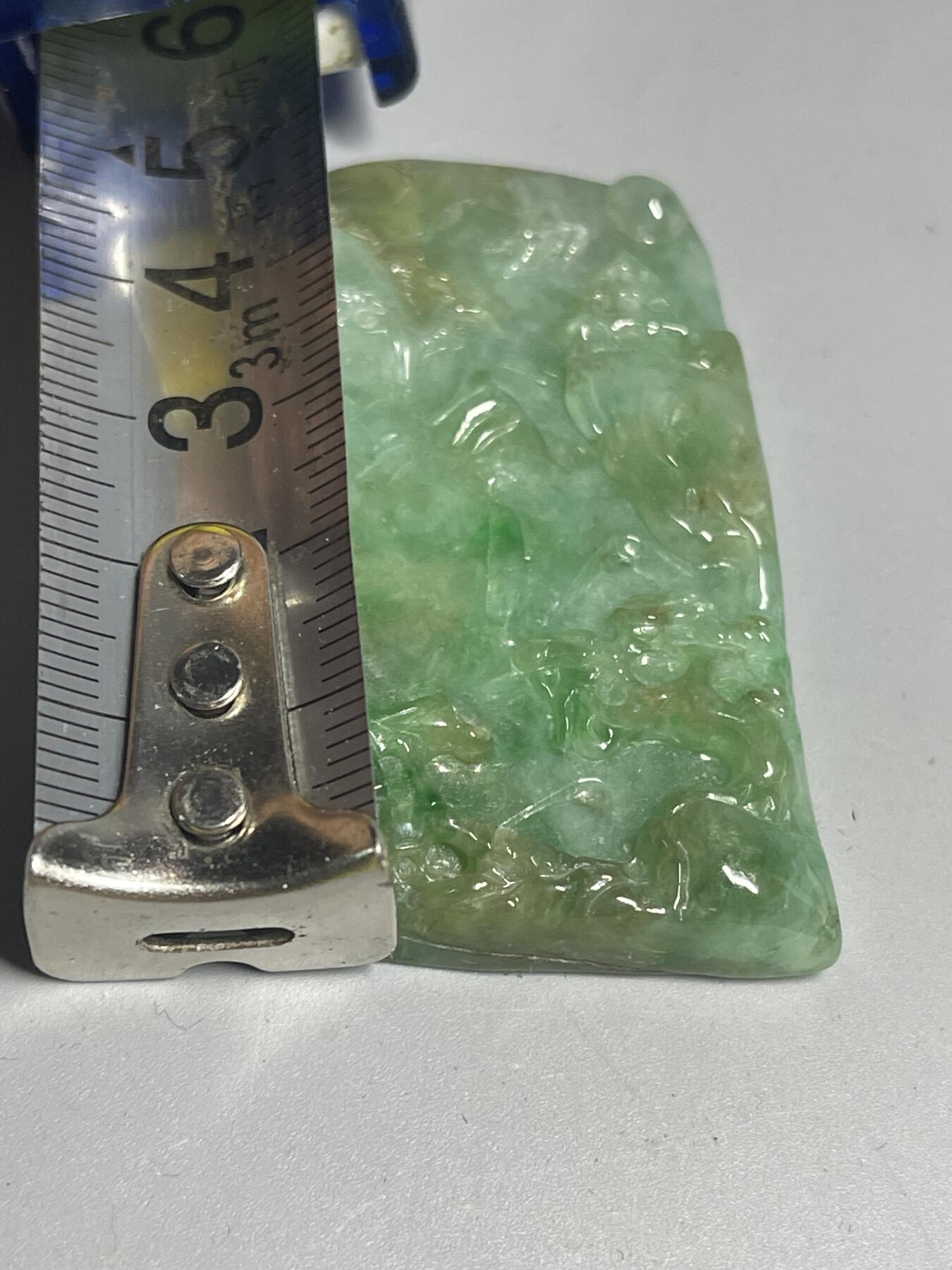 喵了个咪的第二期玉器杂项拍卖 天然翡翠山水牌