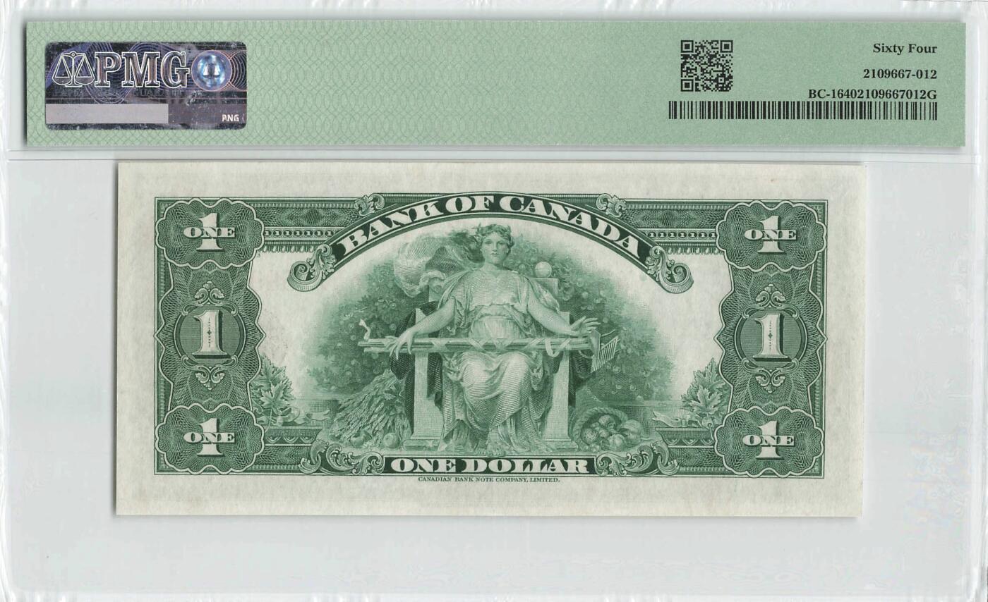 小福收藏拍卖第200期 【庆典场 中拍就有好礼相赠】评级币精选场 本期有捷克斯洛伐克20年100克朗慕夏作品大珍 69分倒置百位号布隆迪世界最大纸币  35年版加拿大经典 苏格兰格拉斯哥大学500年纪念钞倒置小号 卡塔尔80年100里亚尔冠军分 美国教育券 意大利拉斐尔 乌克兰 库克群岛 墨西哥 南斯拉夫 亚美尼亚等多国精美高分珍稀老钞精品纸币 加拿大 1935年 1元 英王乔五 丰收女神 数3 PMG64