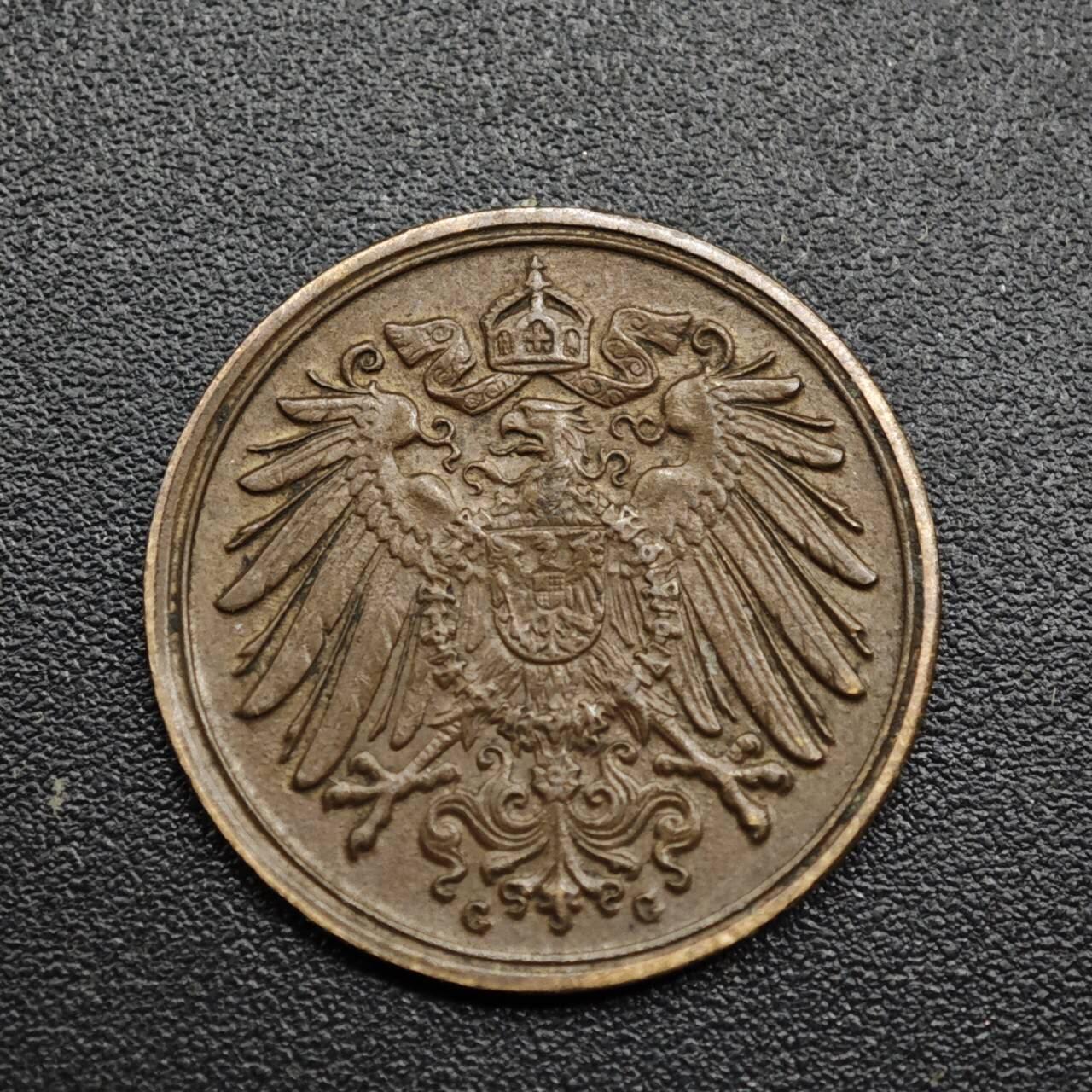 【淘币小摊】限时拍第八百五十七拍  老铜币场  满百包邮可预留两周  周一统一发货  德国1892年1芬妮长翅铜币