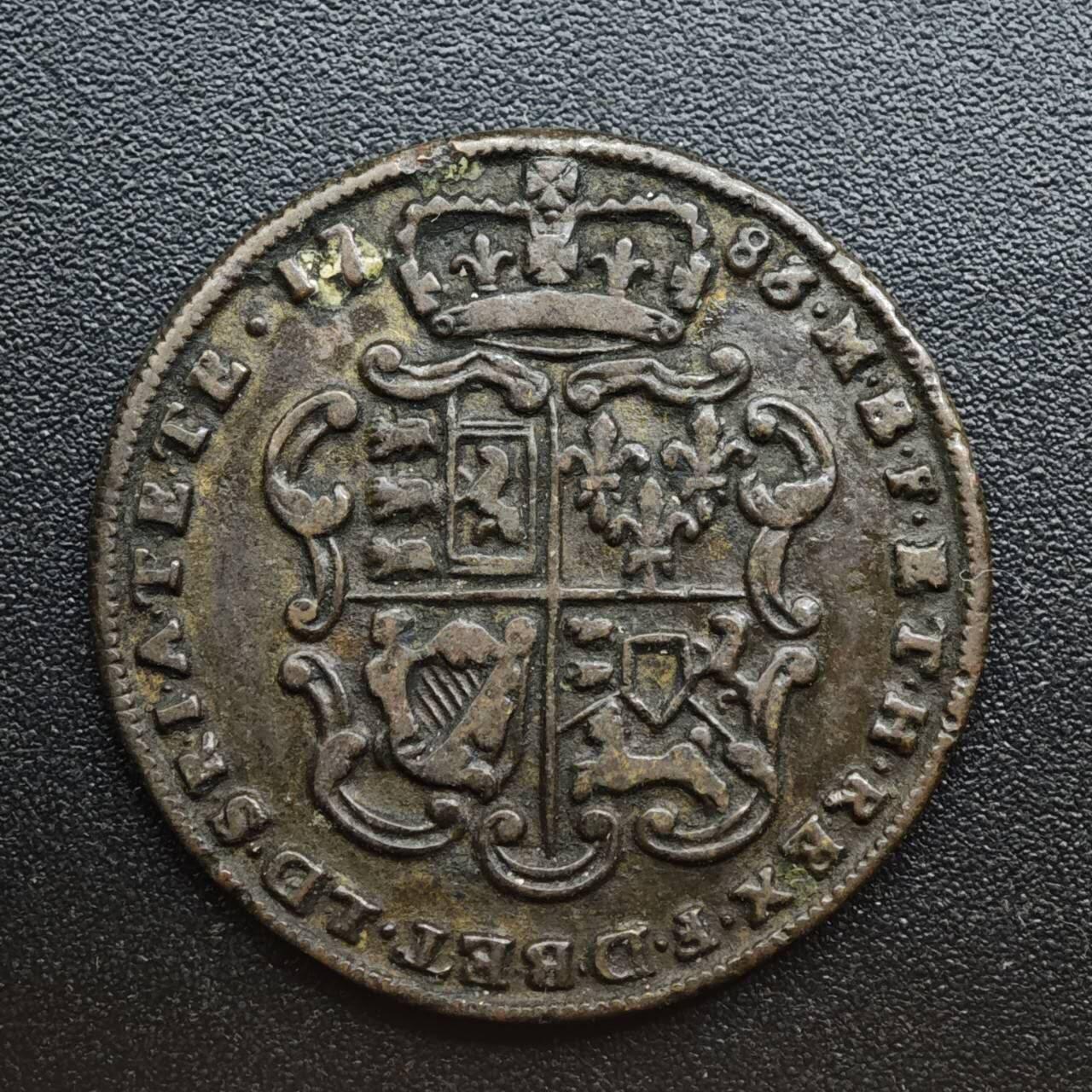 【淘币小摊】限时拍第八百五十七拍  老铜币场  满百包邮可预留两周  周一统一发货  英国1788年乔治三世铜代币