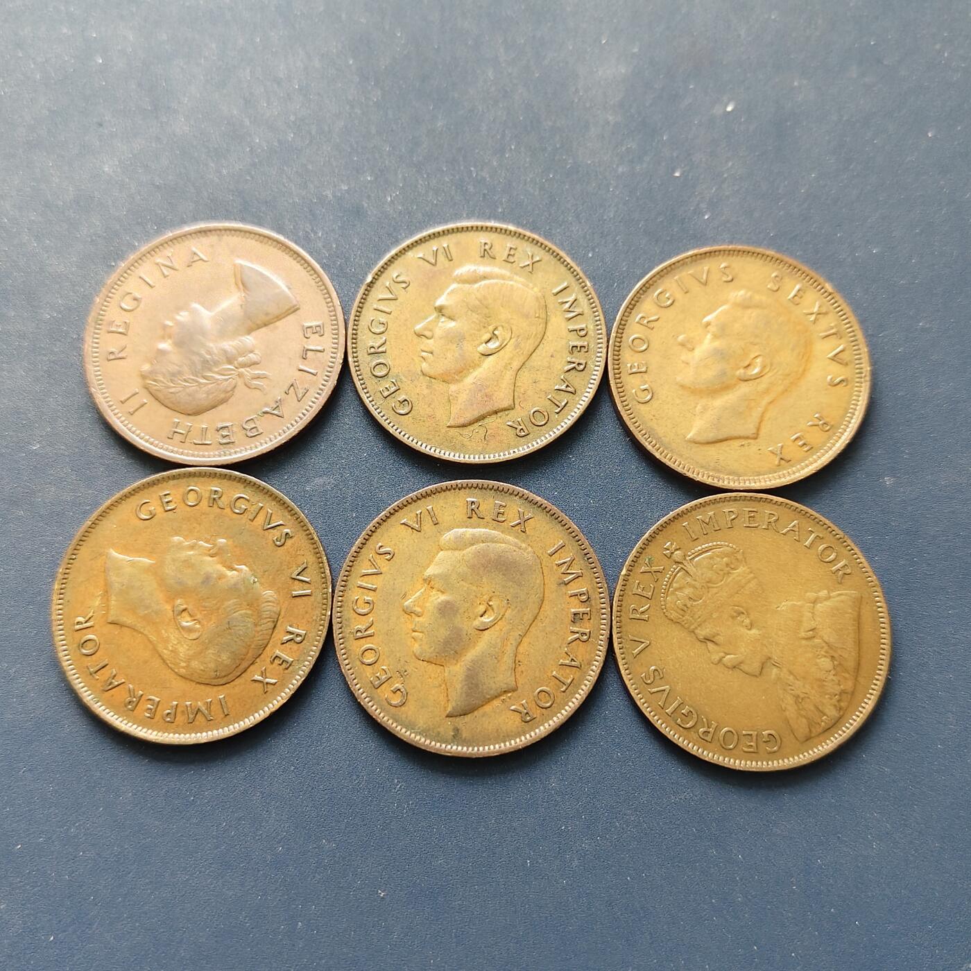 【全场包邮】纯粹捡漏拍498场-持续更新中 南非各年份1便士铜币6枚一组