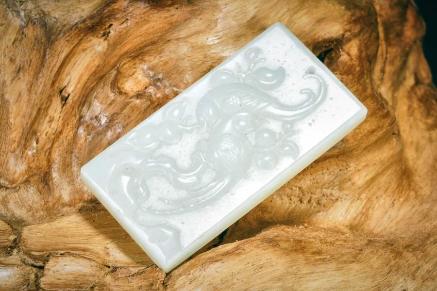 上海都达杂项专场十一（全场包邮） 和田玉籽料精雕《双喜临门》挂件89-17