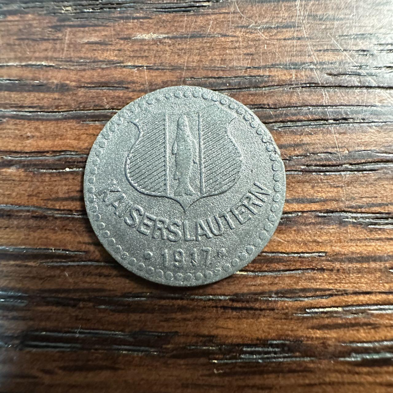 蒂克钱币-第58场 外国散币 奥运/博览会纪念章免佣限时拍 1917年德国凯撒斯劳滕（Kaiserslautern）5芬尼战争紧急货币