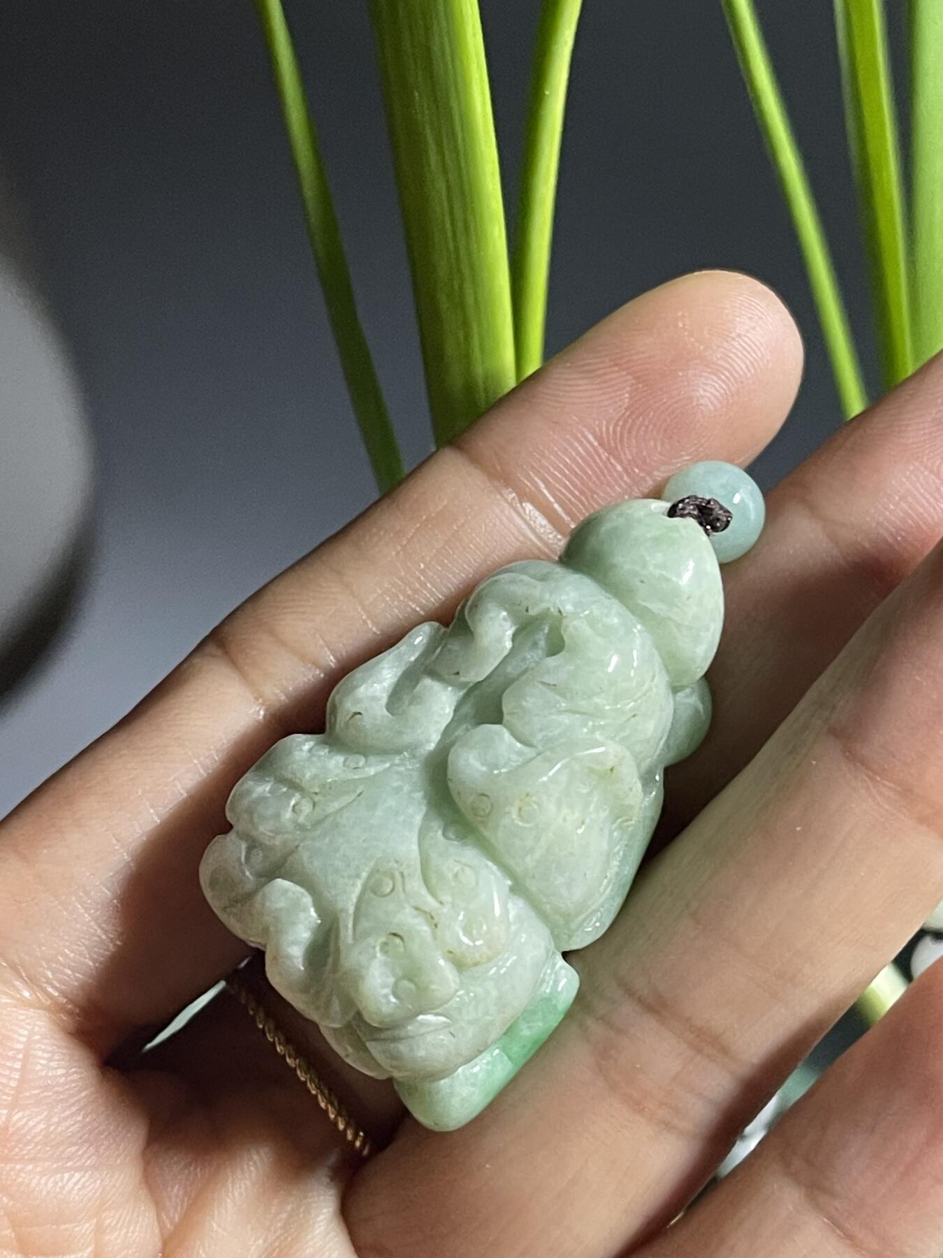 喵了个咪的第二期玉器杂项拍卖 天然翡翠百财挂件