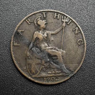 【淘币小摊】限时拍第八百五十七拍  老铜币场  满百包邮可预留两周  周一统一发货  - 英国1902年爱德华七世法新铜币