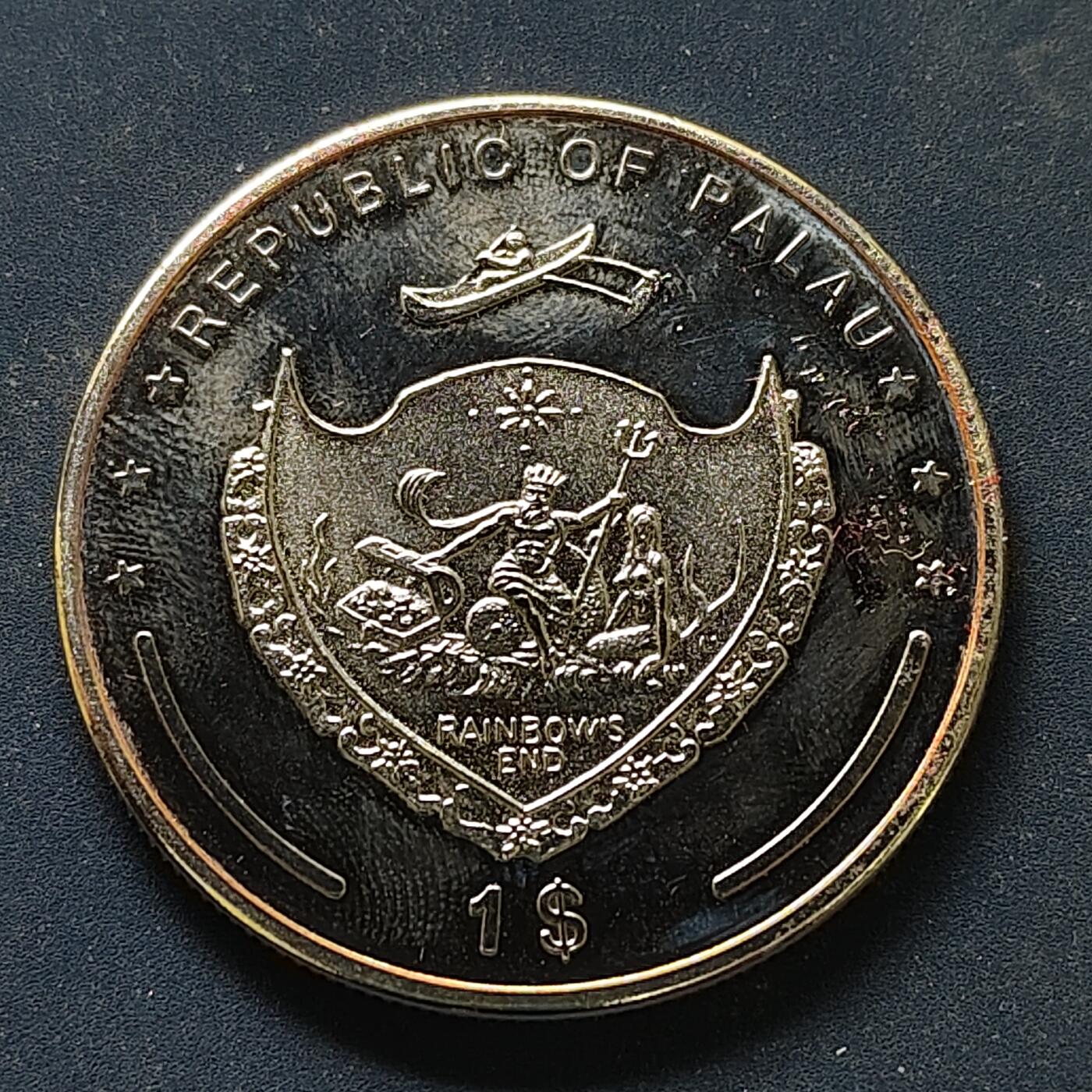 【全场包邮】纯粹捡漏拍498场-持续更新中 【稀少】帕劳2008年1元濒危动物系列多彩刺龙虾彩色克朗型纪念币-量2500