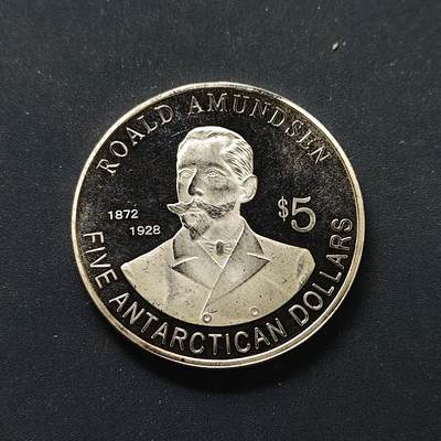 【全场包邮】纯粹捡漏拍498场-持续更新中 - 【商业币】法属南极领地2011年5元南极洲发现百年纪念精制纪念币