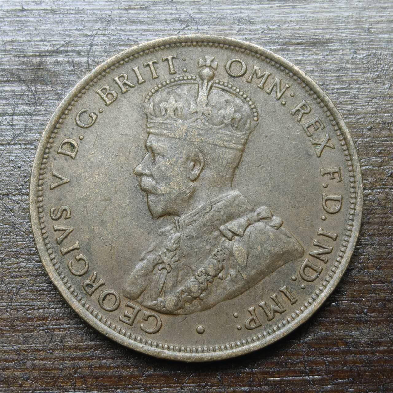 【铜匠收藏】★第143★散币专场 不寄存，30包邮。不满30元，支付5元运费。《接受代拍 代送NGC评级》 14【无寄存】澳大利亚1911年 1便士 乔治五世 铜币