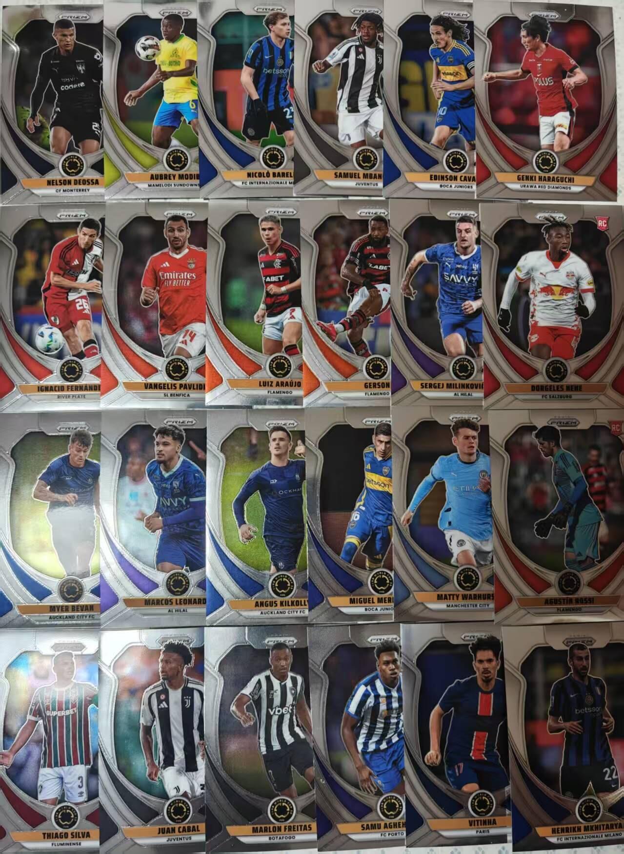 春节前倒数第二场！！龙虎卡牌-七四场（满200元包邮，无佣金，每周六结拍，欢迎送拍） 24张 折射卡 Panini Select系列的足球球星卡，属于中高端收藏级产品