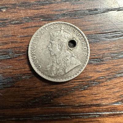 蒂克钱币-第58场 外国散币 奥运/博览会纪念章免佣限时拍 - 英属印度 1914年 1/4 卢布银币 2.86g