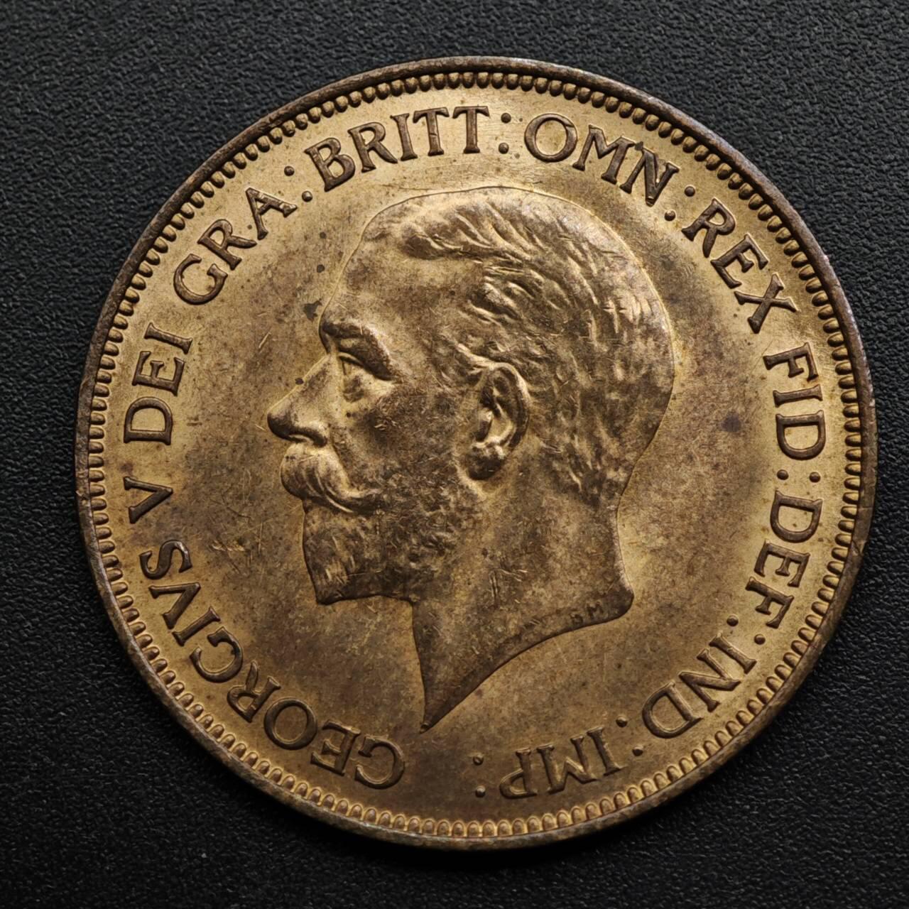 【淘币小摊】限时拍第八百五十七拍  老铜币场  满百包邮可预留两周  周一统一发货  英国1936年乔治五世一便士铜币原光品