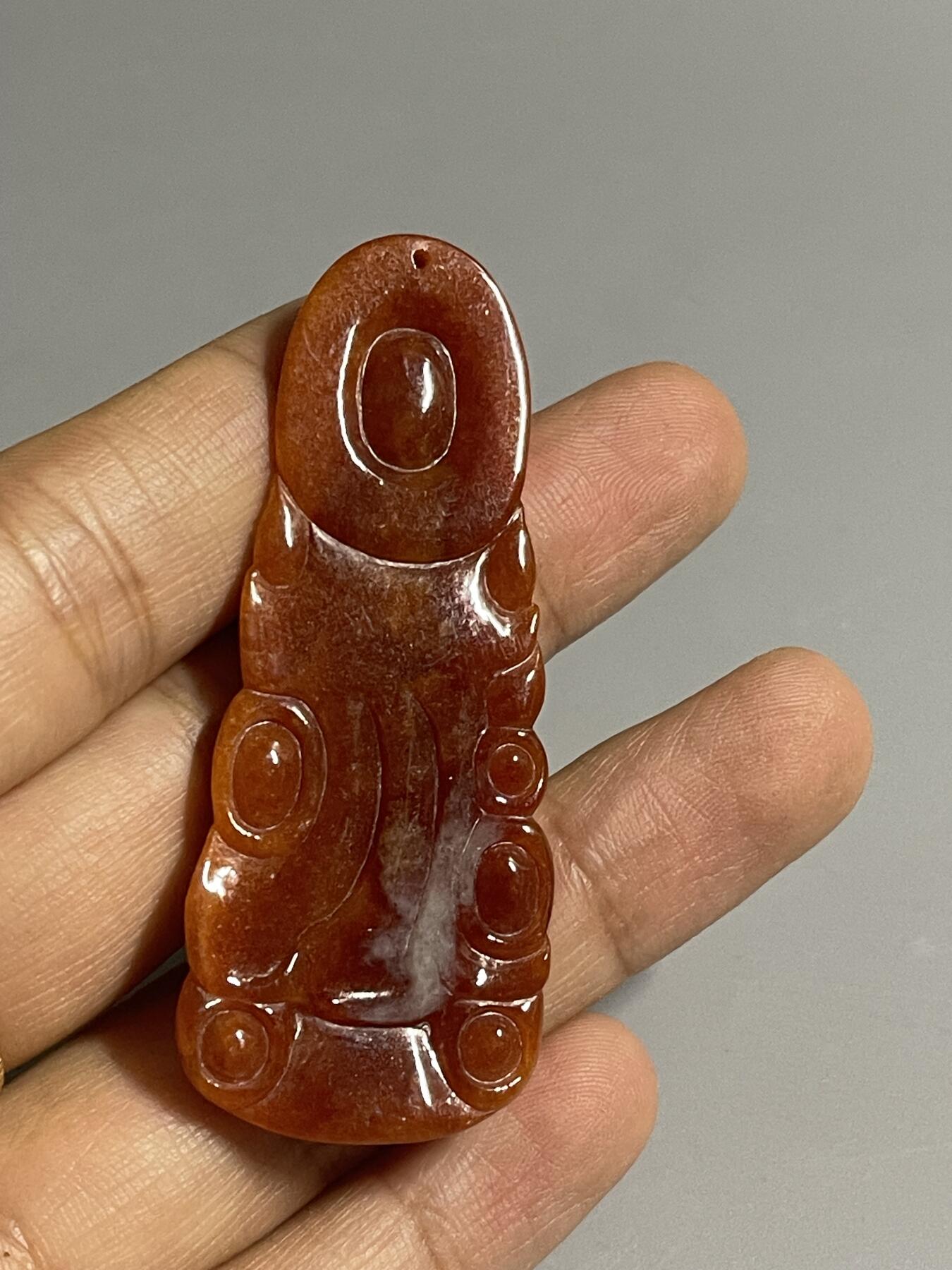 喵了个咪的第二期玉器杂项拍卖 天然红翡观音