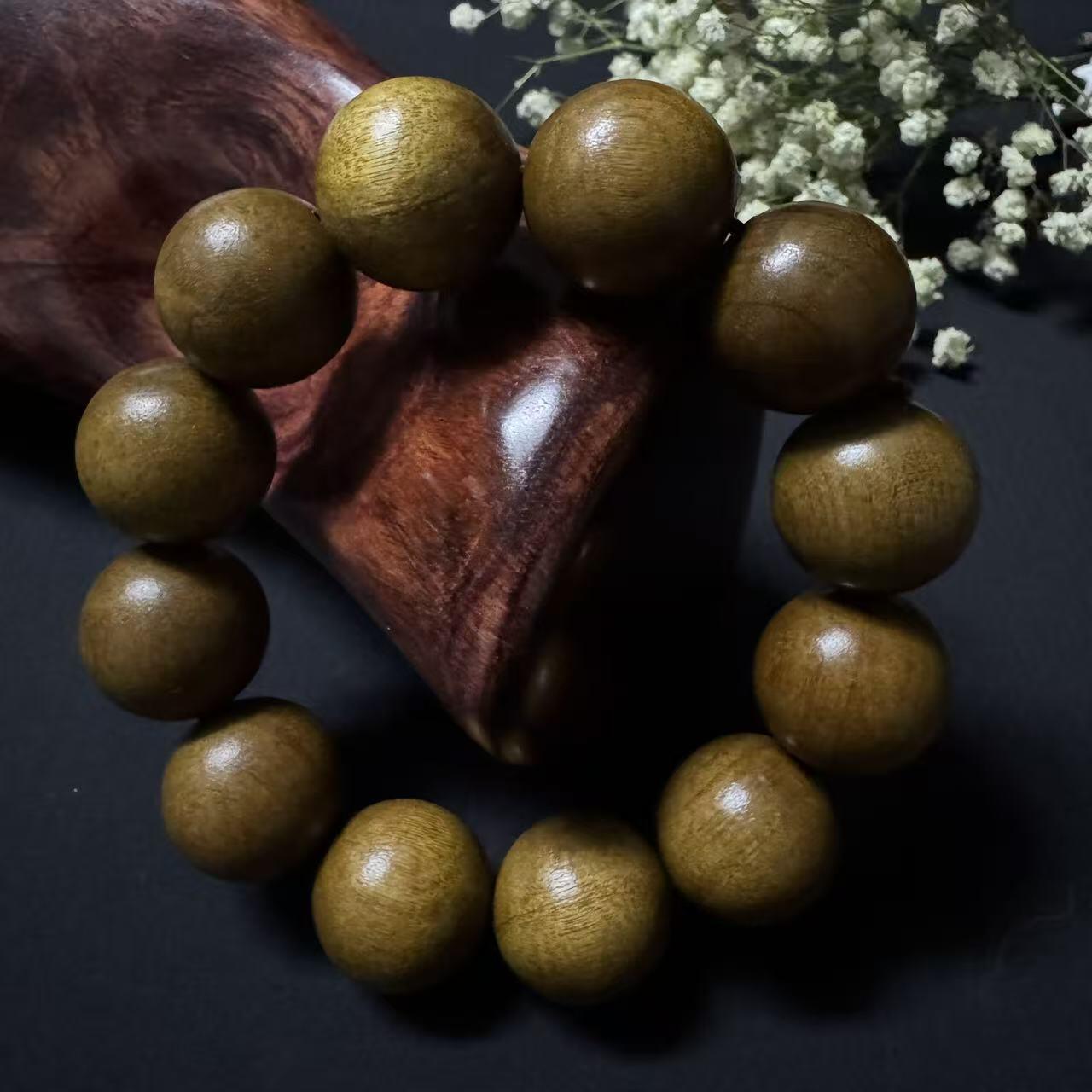 零元拍：金丝楠圆珠珠手串，20MM 金丝满满，满手留香