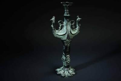 上海都达杂项专场90【全场包邮】  铜双凤烛台83-84