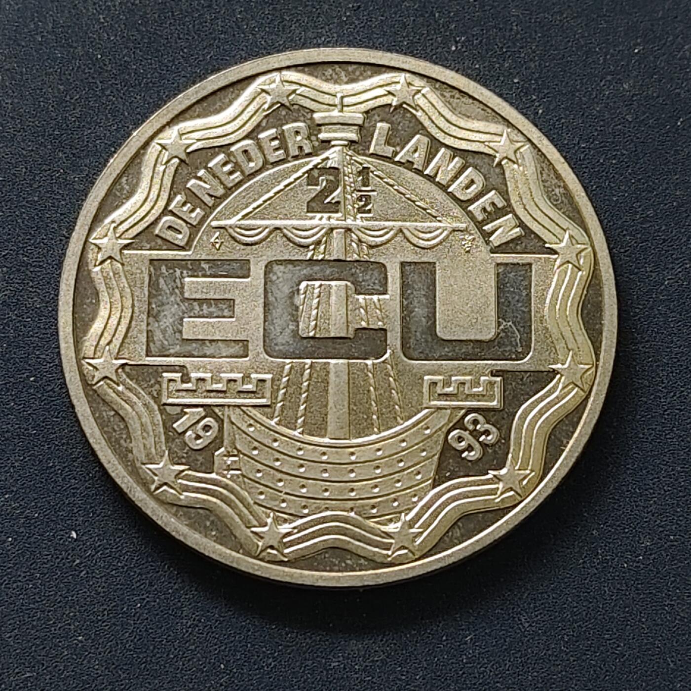 【全场包邮】纯粹捡漏拍498场-持续更新中 荷兰1993年2.5埃居水利工程师莱赫瓦特纪念币