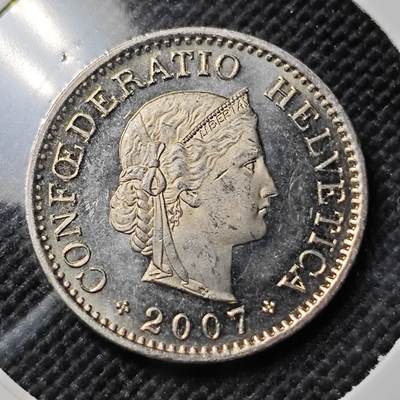 KK钱币收藏小铺  第390期  2月预留时间 周末发货 -  2007瑞士10分 好品