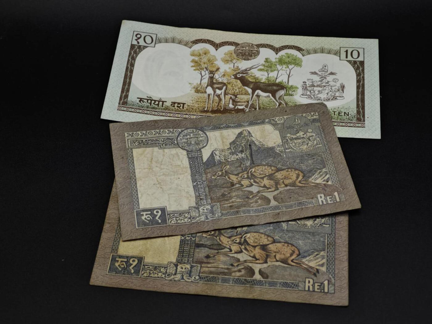 【淘币小摊】实时拍第八百五十六拍   无佣金福利纸币场   满百包邮可预留二周 每周一统一发货   尼泊尔1-10卢比纸币3张【有折】