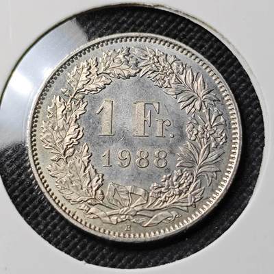 KK钱币收藏小铺  第390期  2月预留时间 周末发货 -  1988瑞士1法郎