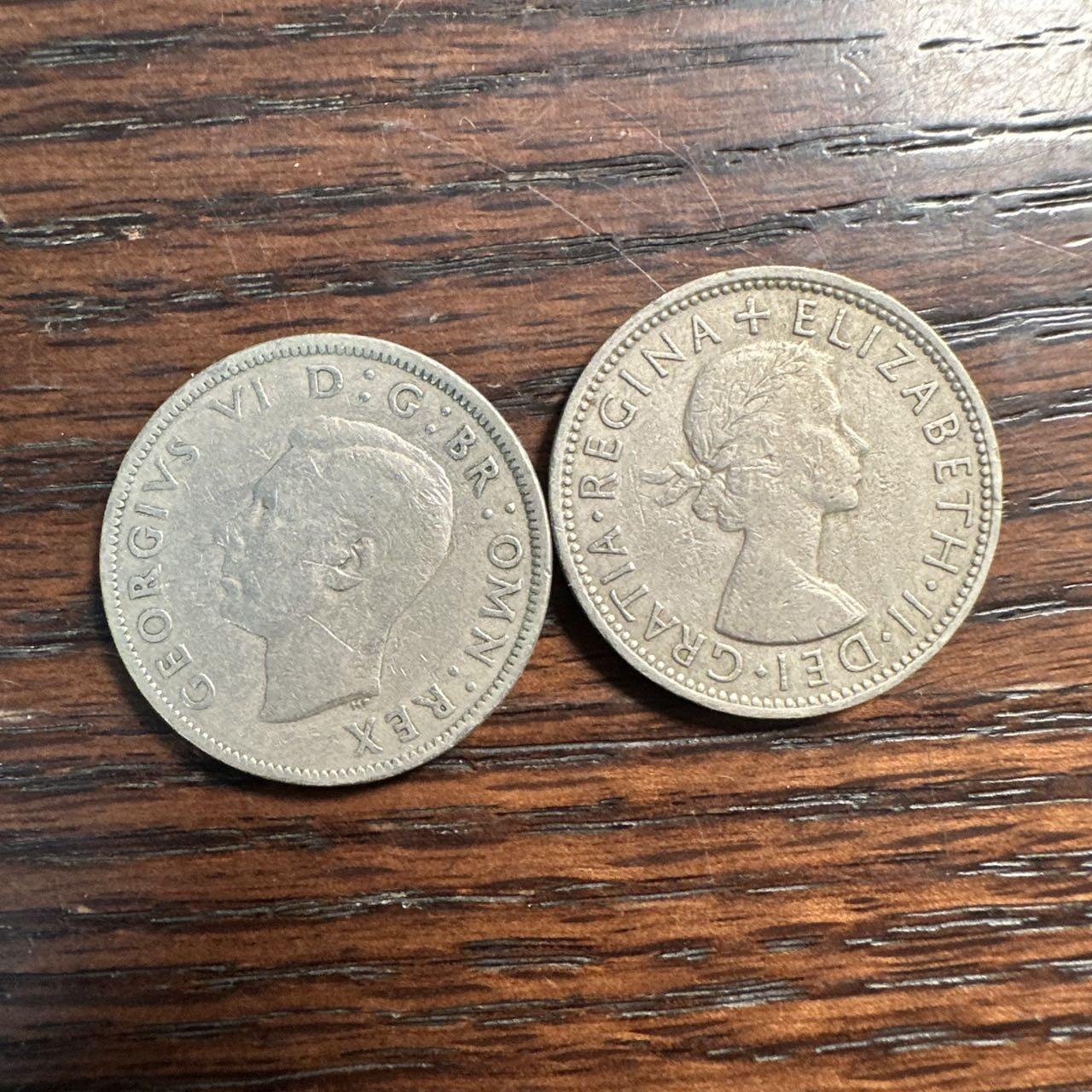 蒂克钱币-第58场 外国散币 奥运/博览会纪念章免佣限时拍 英国 2先令 硬币 2枚