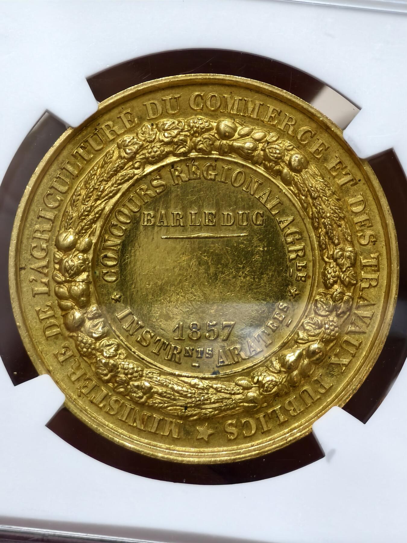 NGC-MS62法国1857年拿破仑三世农业博览会金章