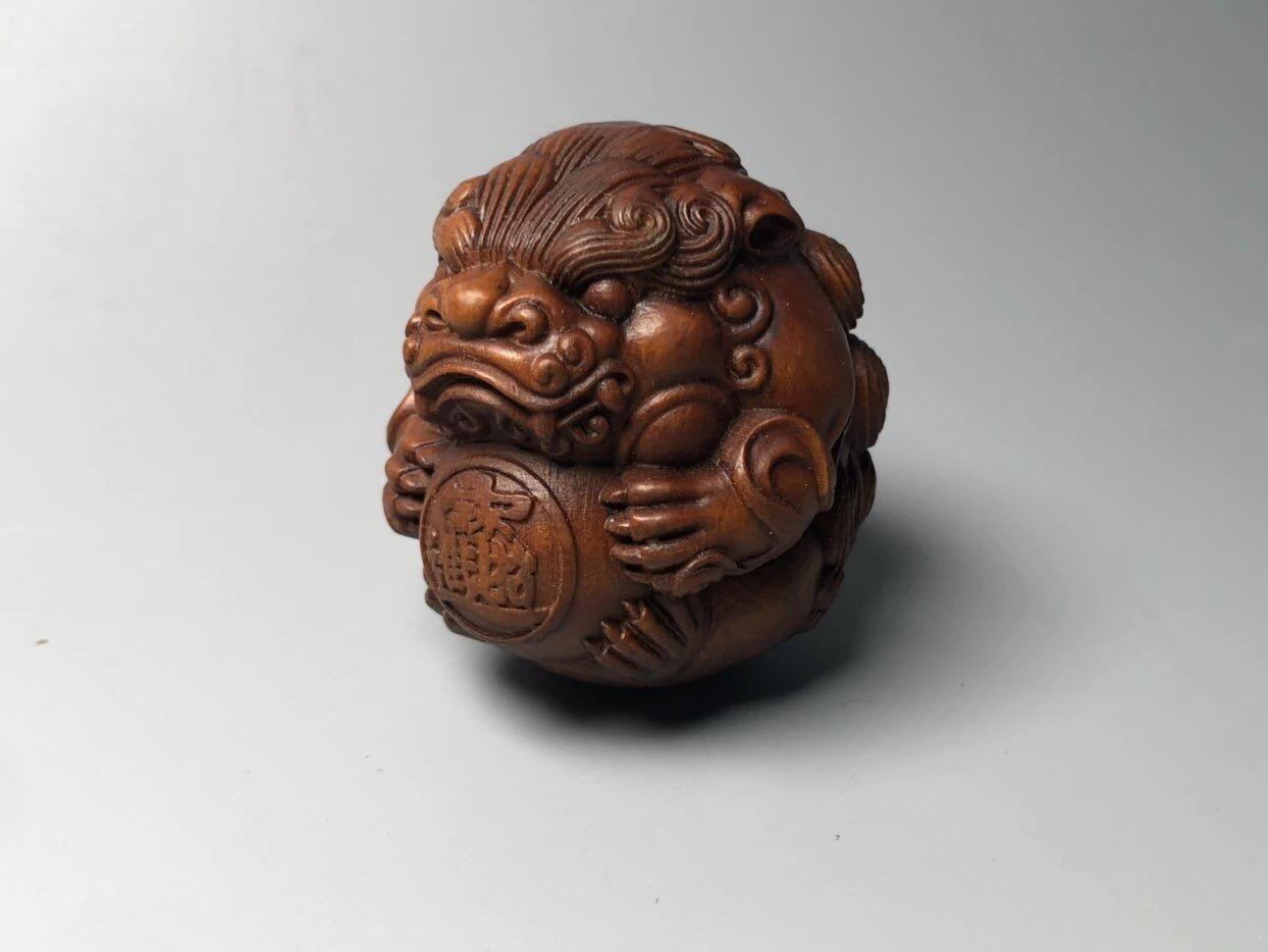 喵了个咪的第三期木器杂项小摆件拍卖 黄杨木招财进宝